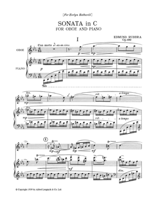 Sonata In C, Op. 100 - Hautbois et Piano - Edmund Rubbra - Partition
